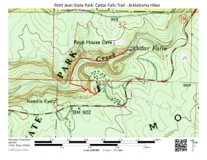 Petit Jean: Cedar Falls Trail – 2 mi (o&b) | Arklahoma Hiker