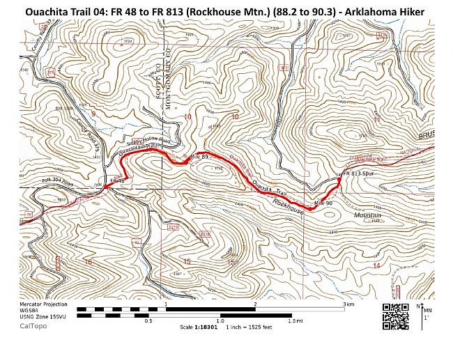 Ouachita Trail 04: FR 48 to FR 813 (Rockhouse Mtn.) (88.2 to 90.3 ...