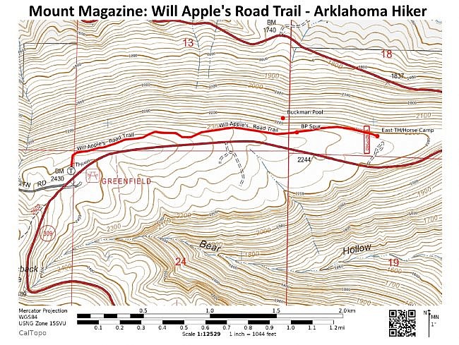 Mount Magazine: Will Apple’s Road Trail – 3 mi (o&b) photo