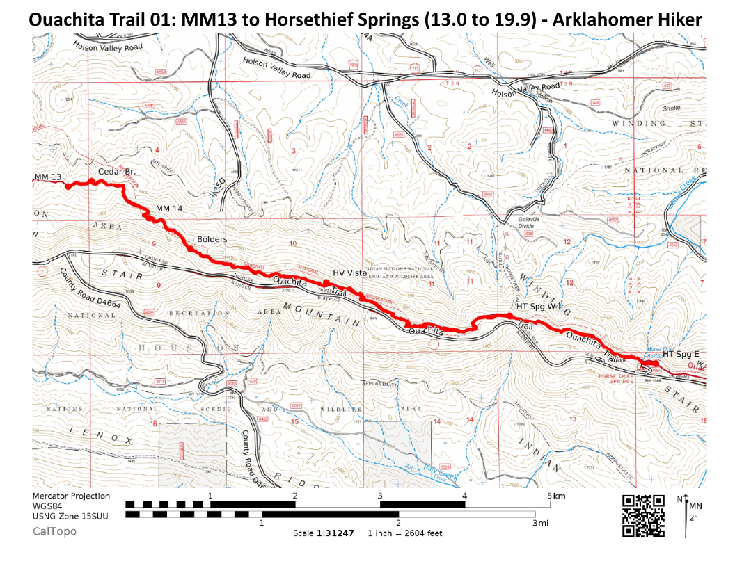 Ouachita Trail 01: MM13 to Horsethief Springs (13.0 to 19.9 ...