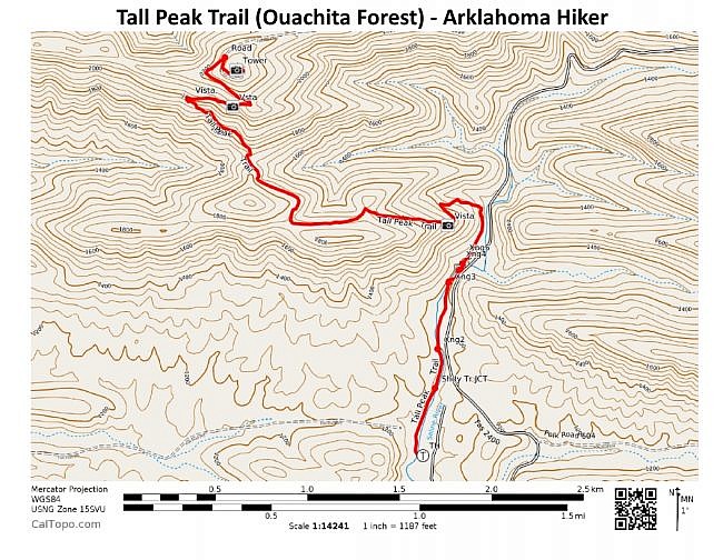 Tall Peak Trail (Ouachita Forest) – 6 mi (o&b) photo