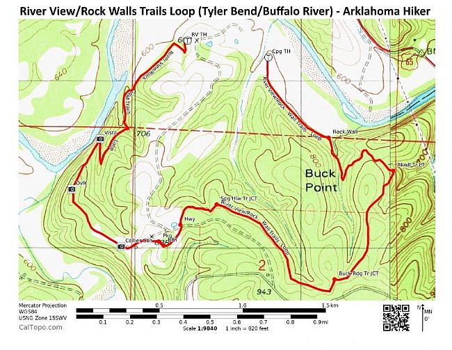 River View/Rock Wall Trails Loop (Tyler Bend/Buffalo River) - 4 mi photo