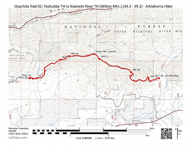 Ouachita Trail: 34.3-39.2 - Pashubbe TH to Wilton Mtn. to Kiamichi River TH (Section 1) photo