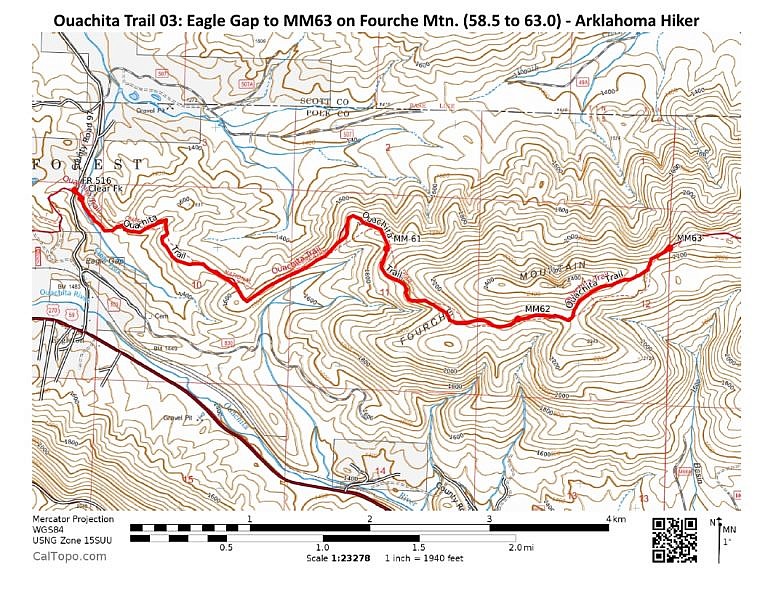 Ouachita Trail: 58.5-63.0 - Eagle Gap to MM63 on W. Fourche Mtn ...