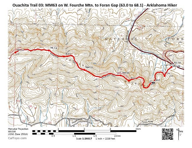 Ouachita Trail: 63.0-68.1 - MM63 on W. Fourche Mtn. to Foran Gap (Section 3) photo