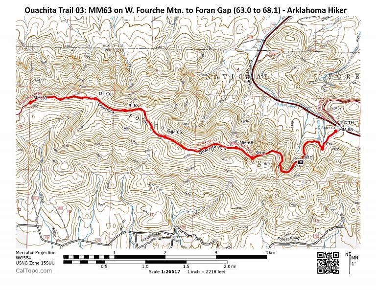 Ouachita Trail: 63.0-68.1 - Mm63 On W. Fourche Mtn. To Foran Gap 