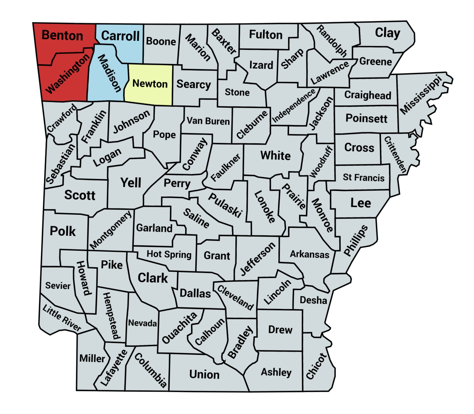 Арканзас на карте