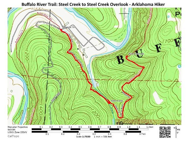 Buffalo River Trail: Steel Creek to Steel Creek Overlook – 3 mi (o&b) photo